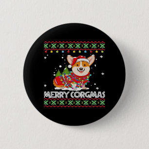 Corgi Dog Merry Corgmas Santa Corgi Ugly Christmas 6 Cm Round Badge