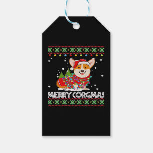 Corgi Dog Merry Corgmas Santa Corgi Ugly Christmas Gift Tags