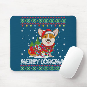 Corgi Dog Merry Corgmas Santa Corgi Ugly Christmas Mouse Pad