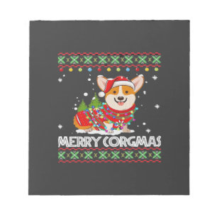 Corgi Dog Merry Corgmas Santa Corgi Ugly Christmas Notepad