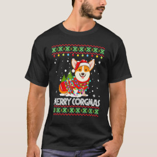 Corgi Dog Merry Corgmas Santa Corgi Ugly Christmas T-Shirt