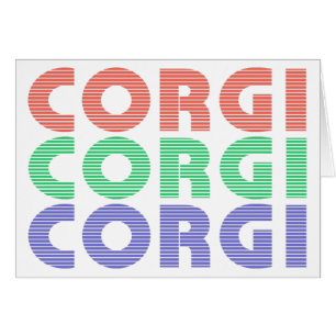 Corgi Dog Modern Colourful Text