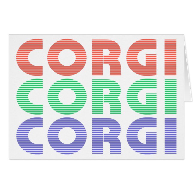 Corgi Dog Modern Colourful Text (Front Horizontal)