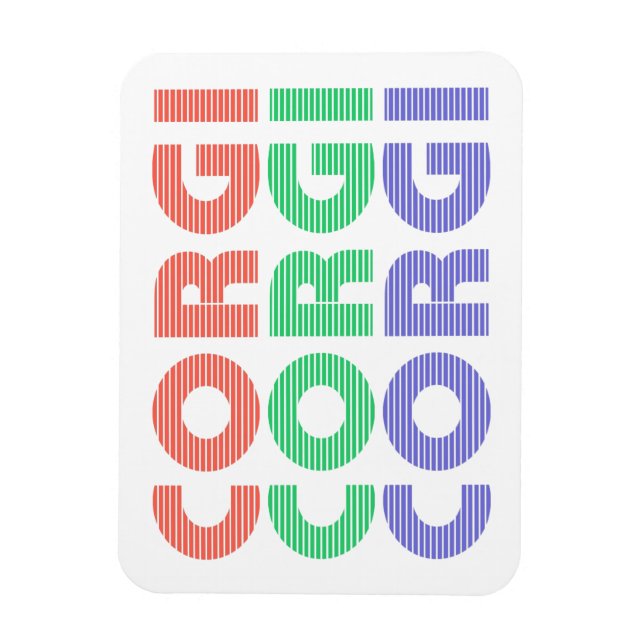Corgi Dog Modern Colourful Text Magnet (Vertical)
