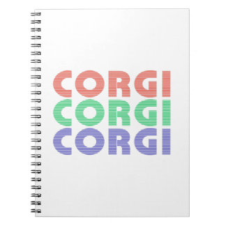 Corgi Dog Modern Colourful Text Notebook