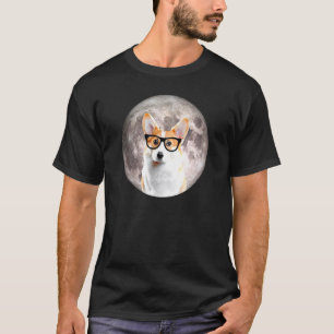 Corgi Dog Moon Nerd Hipster Glasses Cute Animal T-Shirt