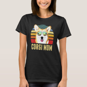 Corgi Dog Mum Vintage Retro Sunset Beach Vibe Moth T-Shirt
