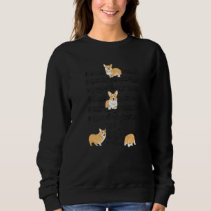 Corgi Dog Music Note Clef Musician Cute Corgi Dog Sweatshirt