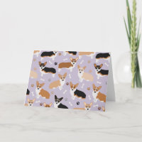 Corgi Dog Paws and Bones Card