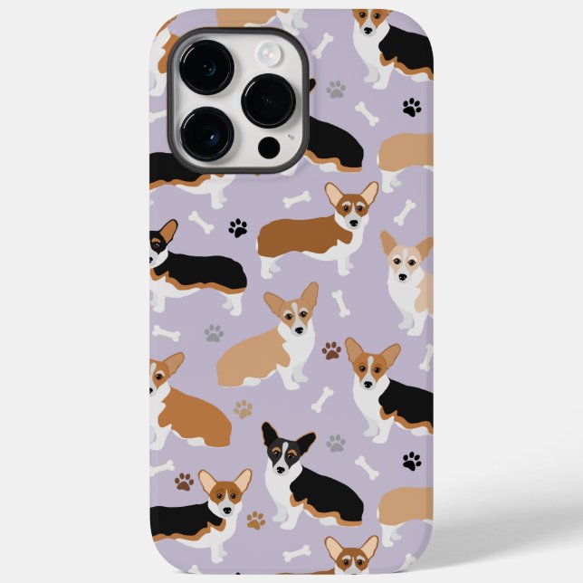 Corgi Dog Paws and Bones Case-Mate iPhone Case (Back)