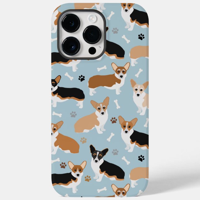 Corgi Dog Paws and Bones Case-Mate iPhone Case (Back)