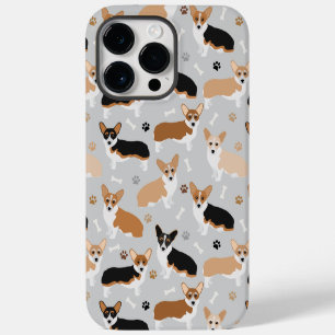Corgi Dog Paws and Bones iPhone 14 Pro Max Case