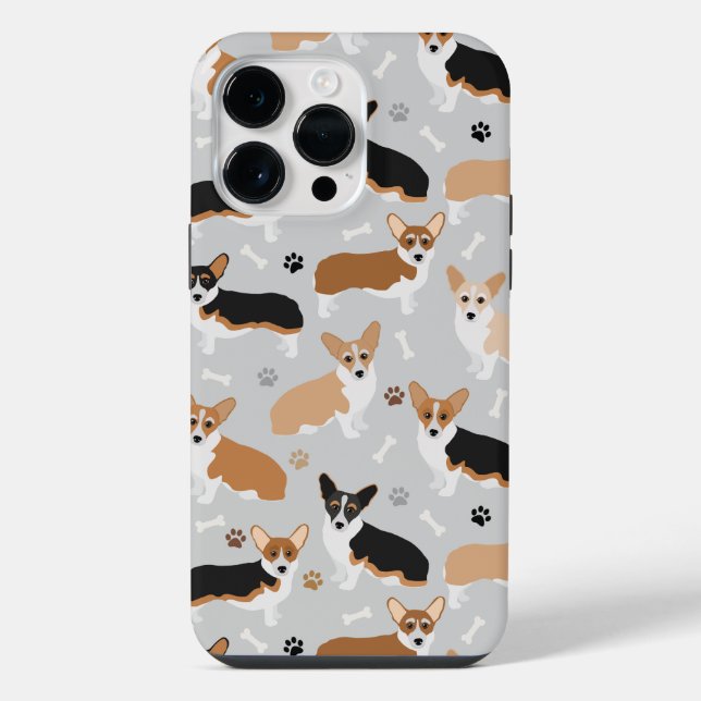 Corgi Dog Paws and Bones iPhone Case (Back)
