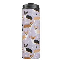 Corgi Dog Paws and Bones Thermal Tumbler