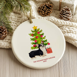 Corgi Dog Personalised Christmas Ceramic Tree Decoration