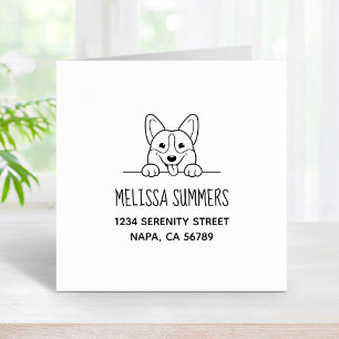 Corgi Dog Pet Address Rubber Stamp