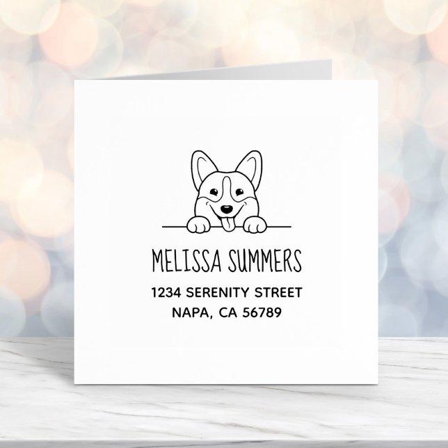 Corgi Dog Pet Address Self-inking Stamp (Creator Uploaded)