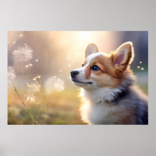 Corgi Dog Pet Animal Tranquil Peaceful Poster