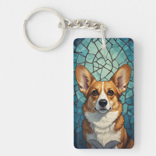 Corgi Dog Portrait For Dog Lovers Key Ring