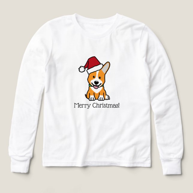 Corgi dog puppy Pembroke Welsh Christmas Santa hat (Design Front)