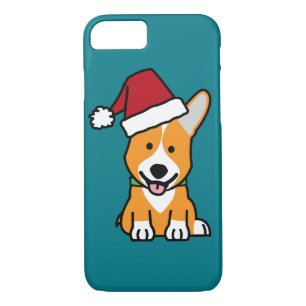 Corgi dog puppy Pembroke Welsh Christmas Santa hat Case-Mate iPhone Case