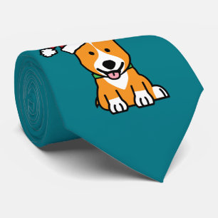 Corgi dog puppy Pembroke Welsh Christmas Santa hat Tie