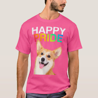 Corgi Dog Puppy Pup Gay Pride LGBTQ Rainbow Queer  T-Shirt