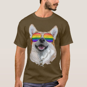 Corgi Dog Rainbow Sunglasses Pop Art Corgi Lover L T-Shirt