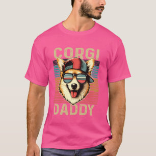 Corgi Dog Retro Corgi Dog Owners Corgi Daddy Fathe T-Shirt