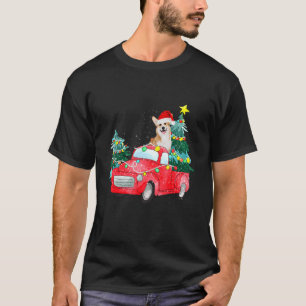 Corgi Dog Ride Red Truck Christmas Dog  Xmas Pajam T-Shirt