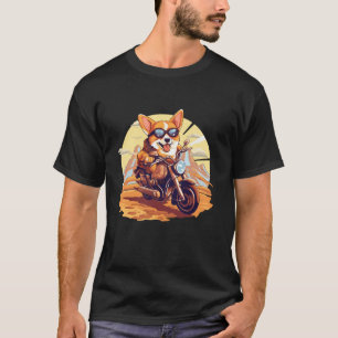 Corgi Dog Riding Motorcycle Kawaii Long Sleeve T S T-Shirt
