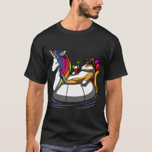 Corgi Dog Riding Unicorn Float T-Shirt