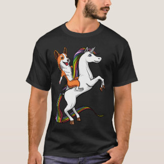 Corgi Dog Riding Unicorn T-Shirt