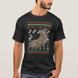 Corgi Dog Santa Claus Ugly Christmas Pattern X Mas T-Shirt