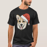 Corgi Dog Santa Hat Christmas Dog T-Shirt<br><div class="desc">Corgi Dog Santa Hat Christmas Dog</div>
