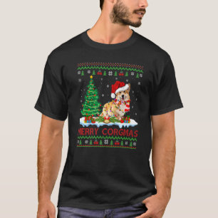 Corgi Dog Santa Hat Matching Ugly Corgi Christmas T-Shirt