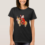 Corgi Dog Santa Riding Corgi Christmas T-Shirt<br><div class="desc">Corgi Dog Santa Riding Corgi Christmas</div>