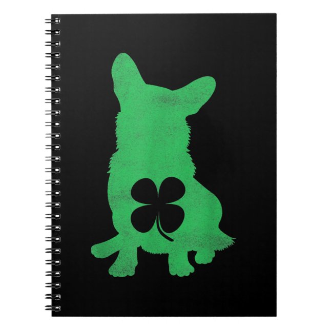 Corgi Dog Shamrock Irish Saint Patricks Day Notebook (Front)