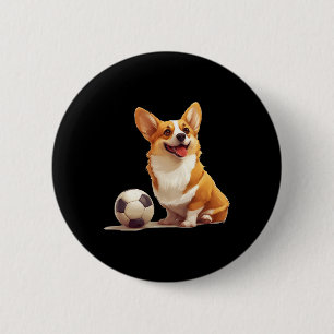 Corgi Dog Soccer Ll Sports Team Animal Men Women G 6 Cm Round Badge
