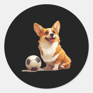 Corgi Dog Soccer Ll Sports Team Animal Men Women G Classic Round Sticker