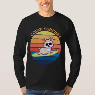 Corgi Dog Surfing The Great Wave T-Shirt