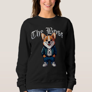 Corgi Dog The Boss Cool Jacket Outfit Dog Mum Dad Sweatshirt