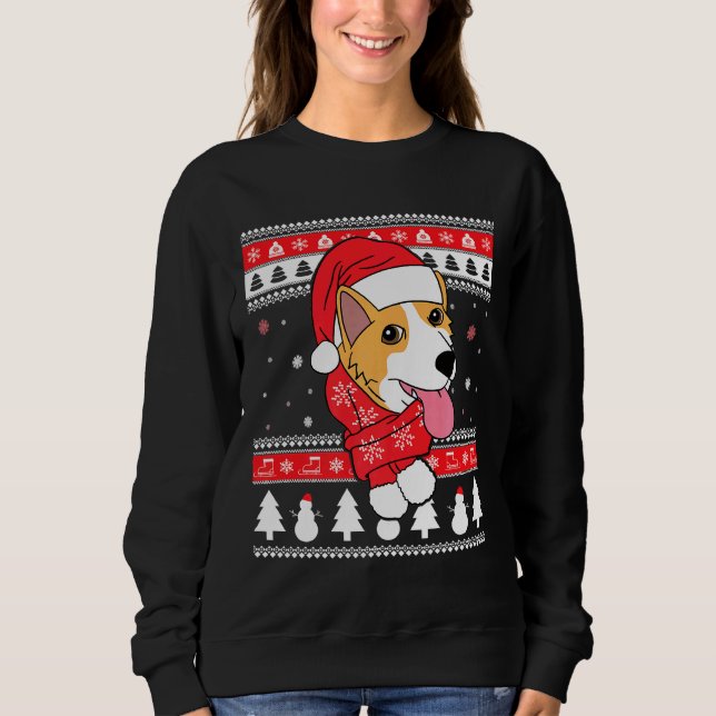 Corgi Dog Ugly Christmas Sweatshirt (Front)