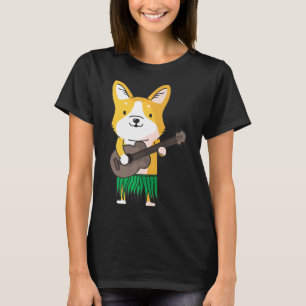 Corgi Dog Ukulele Luau Hawaii T-Shirt
