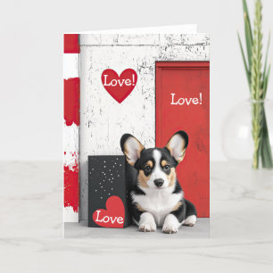 Corgi dog Valentine Card