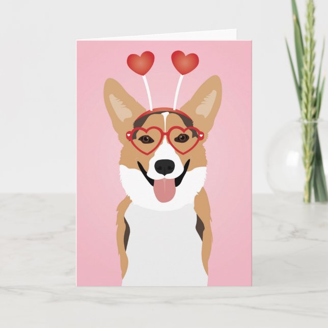 Corgi Dog Valentines Day Card (Front)