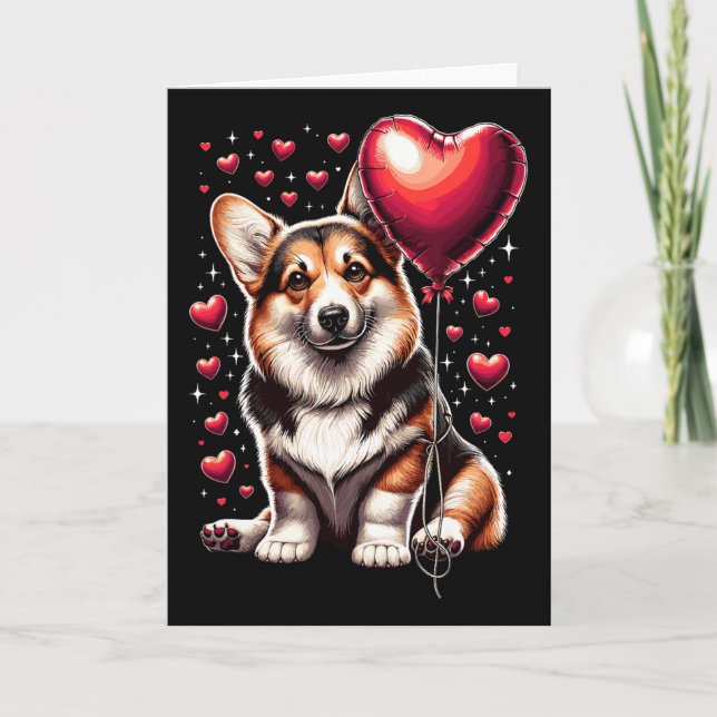 Corgi Dog Valentine's Day Dog Owner Valentine 1  Card (Front)