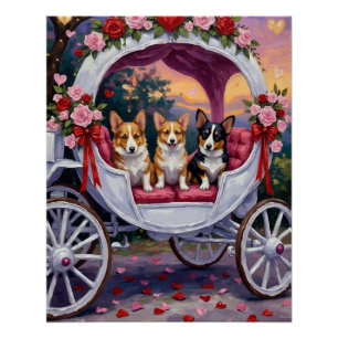 Corgi Dog Valentine's Day  Poster