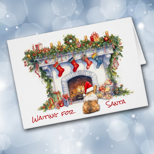 Corgi Dog Waiting for Santa Christmas Fireplace (Creator Uploaded)