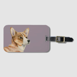 Corgi Dog Watercolor Art Luggage Tag